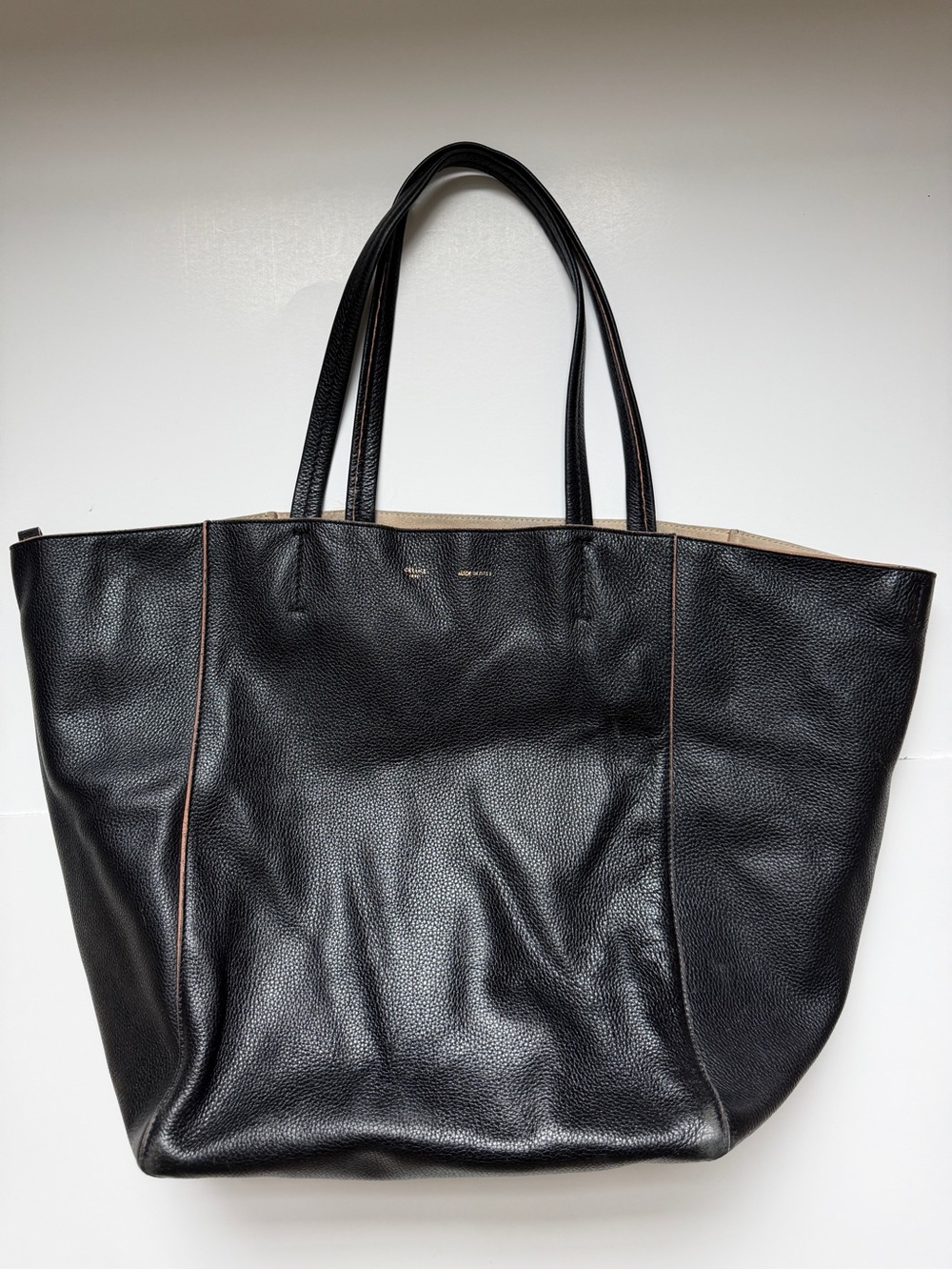 Celine Black Leather Tote Bag